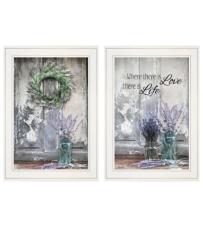 Trendy Decor 4u Where There Is Love 2-piece Vignette By Lori Deiter, White Frame, 15" X 21" In Multi