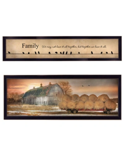 Trendy Decor 4u Together Blessed We Have It All 2-piece Vignette By Lori Deiter, Black Frame, 38" X 14" In Multi