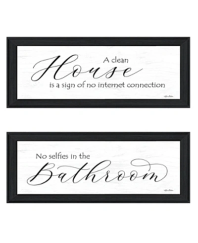 Trendy Decor 4u Household Humor 2-piece Vignette By Lori Deiter, Black Frame, 23" X 11" In Multi