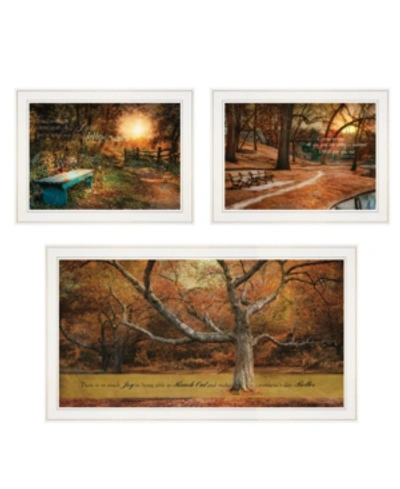 Trendy Decor 4u Tranquil Spaces 3-piece Vignette By Robin-lee Vieira, White Frame, 32" X 18" In Multi