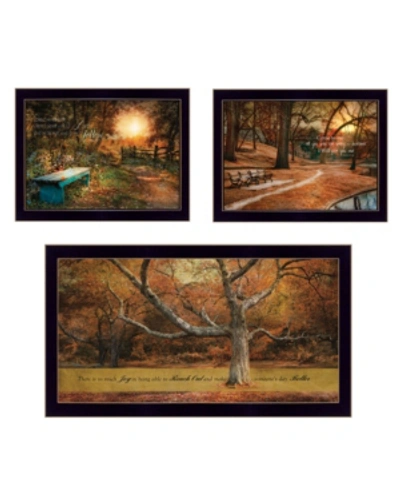 Trendy Decor 4u Tranquil Spaces 3-piece Vignette By Robin-lee Vieira, Black Frame, 32" X 18" In Multi