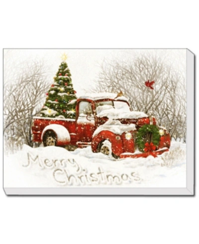 Trendy Decor 4u Vintage-like Christmas Tree Truck Led Lighted Canvas By , Ready To Ha In Multi