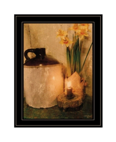Trendy Decor 4u Daffodils By Candlelight By Anthony Smith, Ready To Hang Framed Print, Black Frame, 15" X 21" In Multi