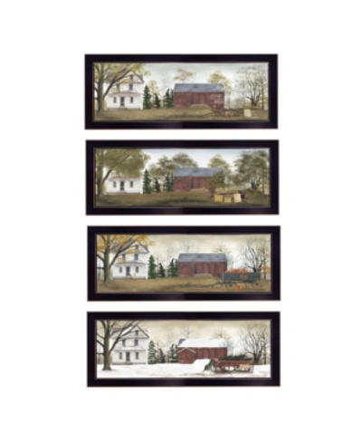 Trendy Decor 4u Season's Collection 4-piece Vignette By Billy Jacobs, Black Frame, 20" X 8" In Multi