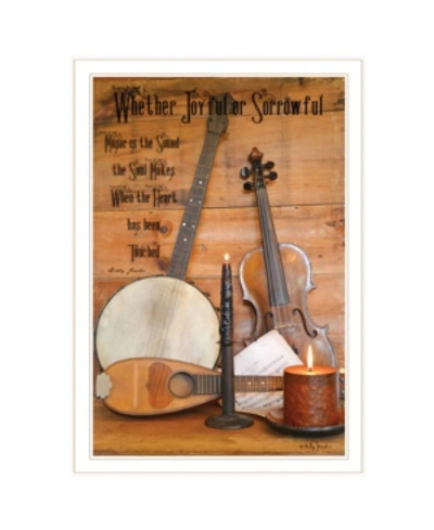 Trendy Decor 4u Music By Billy Jacobs, Ready To Hang Framed Print, White Frame, 23" X 33" In Multi