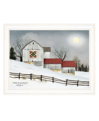 Trendy Decor 4u Christmas Star Quilt Block Barn By Billy Jacobs, Ready To Hang Framed Print, White Frame, 27" X 21" In Multi
