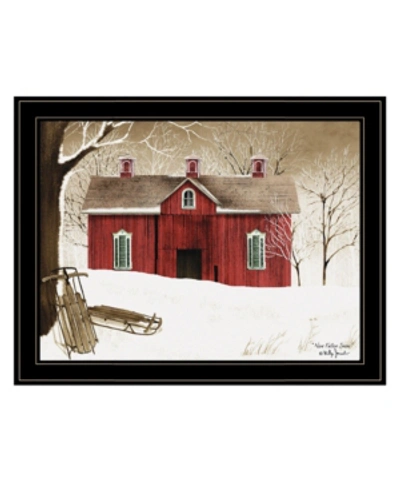 Trendy Decor 4u New Fallen Snow By Billy Jacobs, Ready To Hang Framed Print, Black Frame, 27" X 21" In Multi