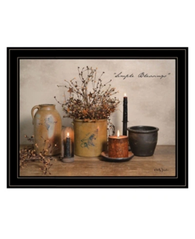 Trendy Decor 4u Simple Blessings By Billy Jacobs, Ready To Hang Framed Print, Black Frame, 27" X 21" In Multi