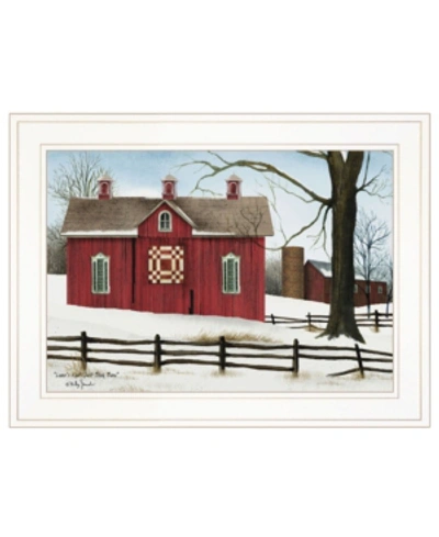 Trendy Decor 4u Lover's Knot Quilt Block Barn By Billy Jacobs, Ready To Hang Framed Print, White Frame, 19" X 15" In Multi