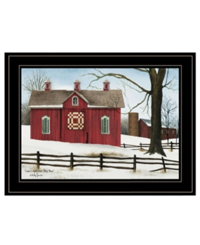 Trendy Decor 4u Lover's Knot Quilt Block Barn By Billy Jacobs, Ready To Hang Framed Print, Black Fra In Multi