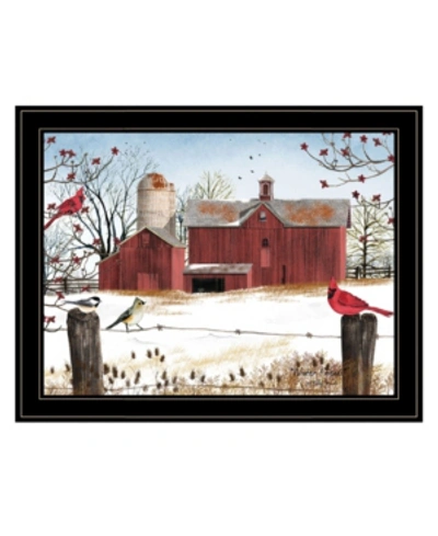 Trendy Decor 4u Winter Friends By Billy Jacobs, Ready To Hang Framed Print, Black Frame, 27" X 21" In Multi