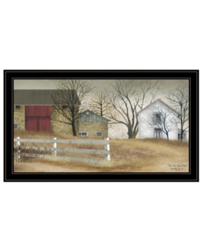 Trendy Decor 4u The Old Stone Barn By Billy Jacobs, Ready To Hang Framed Print, Black Frame, 33" X 19" In Multi