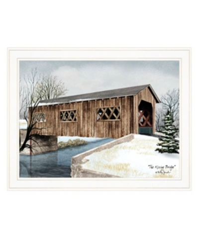 Trendy Decor 4u The Kissing Bridge By Billy Jacobs, Ready To Hang Framed Print, White Frame, 27" X 21" In Multi