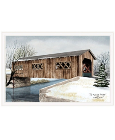 Trendy Decor 4u The Kissing Bridge By Billy Jacobs, Ready To Hang Framed Print, White Frame, 38" X 26" In Multi