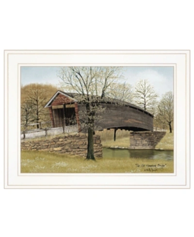 Trendy Decor 4u The Old Humpback Bridge By Billy Jacobs, Ready To Hang Framed Print, White Frame, 19" X 15" In Multi