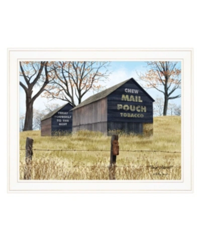 Trendy Decor 4u Treat Yourself Mail Pouch Barn By Billy Jacobs, Ready To Hang Framed Print, White Frame, 27" X 21" In Multi