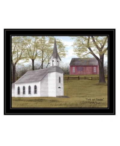 Trendy Decor 4u Faith And Freedom By Billy Jacobs, Ready To Hang Framed Print, Black Frame, 27" X 21" In Multi