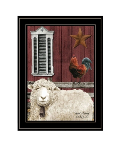 Trendy Decor 4u Good Morning By Billy Jacobs, Ready To Hang Framed Print, Black Frame, 15" X 19" In Multi