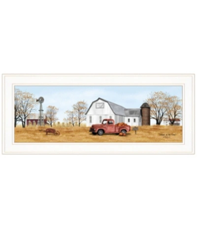 Trendy Decor 4u Autumn On Farm By Billy Jacobs, Ready To Hang Framed Print, White Frame, 27" X 11" In Multi