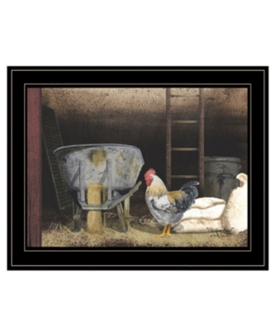 Trendy Decor 4u Chicken Feed By Billy Jacobs, Ready To Hang Framed Print, Black Frame, 19" X 15" In Multi