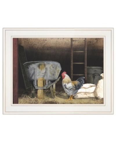 Trendy Decor 4u Chicken Feed By Billy Jacobs, Ready To Hang Framed Print, White Frame, 19" X 15" In Multi