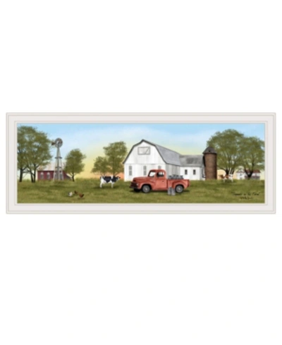 Trendy Decor 4u Summer On The Farm By Billy Jacobs, Ready To Hang Framed Print, White Frame, 39" X 15" In Multi
