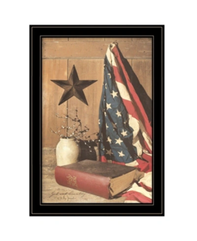Trendy Decor 4u God And Country By Billy Jacobs, Ready To Hang Framed Print, Black Frame, 15" X 21" In Multi