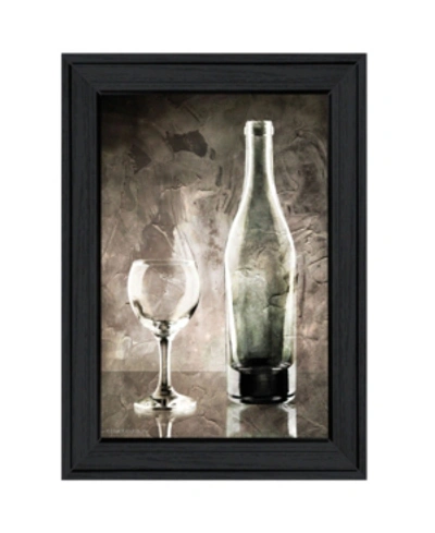 Trendy Decor 4u Moody Gray Wine Glass Still Life By Bluebird Barn, Ready To Hang Framed Print, Black Frame, 15" X 19 In Multi