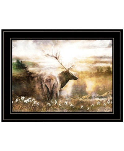 Trendy Decor 4u Heading Home-elk By Bluebird Barn, Ready To Hang Framed Print, Black Frame, 19" X 15" In Multi