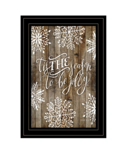Trendy Decor 4u Tis The Season Snowflakes By Cindy Jacobs, Ready To Hang Framed Print, Black Frame, 11" X 15" In Multi
