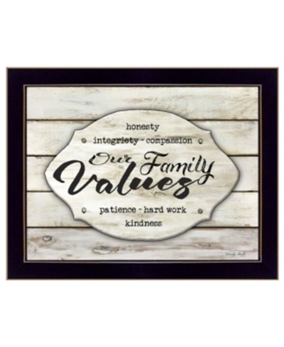 Trendy Decor 4u Our Family Values By Cindy Jacobs, Ready To Hang Framed Print, Black Frame, 18" X 14" In Multi
