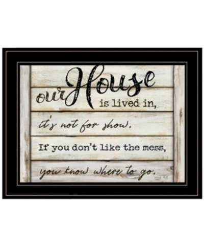 Trendy Decor 4u Our House Is Lived In By Cindy Jacobs, Ready To Hang Framed Print, Black Frame, 21" X 15" In Multi