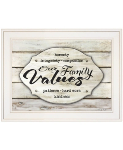 Trendy Decor 4u Our Family Values By Cindy Jacobs, Ready To Hang Framed Print, White Frame, 19" X 15" In Multi