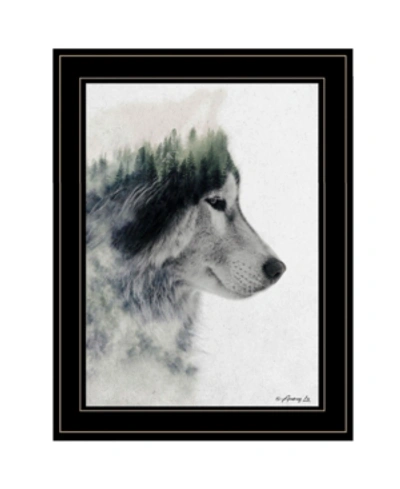 Trendy Decor 4u Wolf Stare By Andreas Lie, Ready To Hang Framed Print, Black Frame, 15" X 19" In Multi