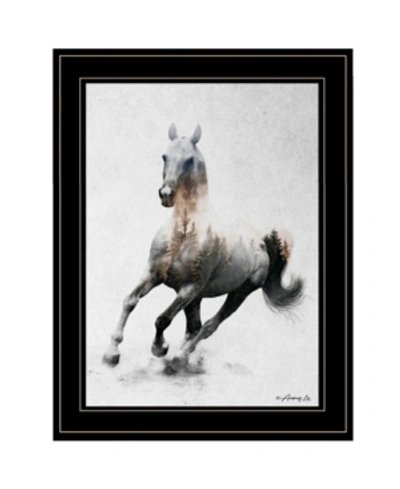 Trendy Decor 4u Galloping Stallion By Andreas Lie, Ready To Hang Framed Print, Black Frame, 19" X 15" In Multi