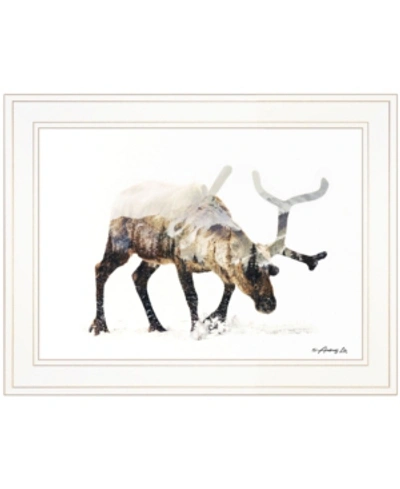 Trendy Decor 4u Arctic Reindeer By Andreas Lie, Ready To Hang Framed Print, White Frame, 19" X 15" In Multi