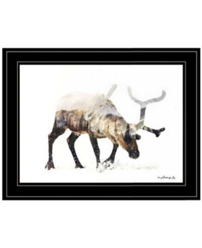 Trendy Decor 4u Arctic Reindeer By Andreas Lie, Ready To Hang Framed Print, Black Frame, 19" X 15" In Multi