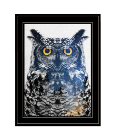 Trendy Decor 4u Night Owl By Andreas Lie, Ready To Hang Framed Print, Black Frame, 15" X 19" In Multi