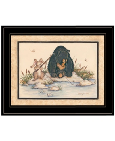 Trendy Decor 4u Gone Fishing By Mary June, Ready To Hang Framed Print, Black Frame, 19" X 15" In Multi