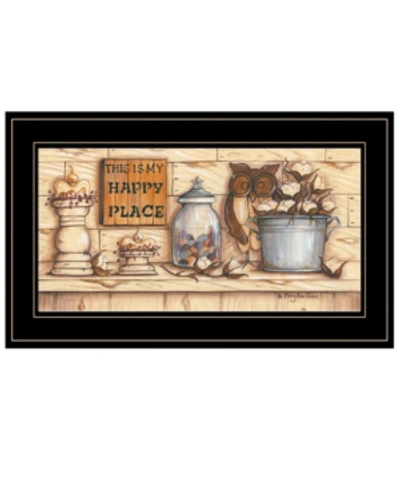 Trendy Decor 4u My Happy Place By Mary Ann June, Ready To Hang Framed Print, Black Frame, 21" X 12" In Multi