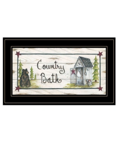 Trendy Decor 4u Country Bath By Mary Ann June, Ready To Hang Framed Print, Black Frame, 21" X 12" In Multi