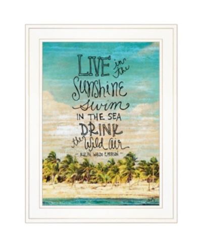 Trendy Decor 4u Live In The Sunshine By Misty Michelle, Ready To Hang Framed Print, White Frame, 15" X 19" In Multi