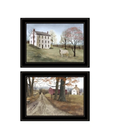 Trendy Decor 4u The Road Home 2-piece Vignette By Billy Jacobs, Black Frame, 21" X 15" In Multi