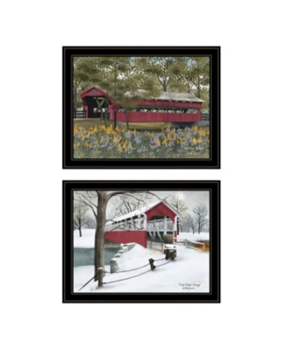 Trendy Decor 4u Covered Bridge Collection Ii 2-piece Vignette By Billy Jacobs, Black Frame, 19" X 15" In Multi