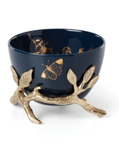 Lenox Sprig & Vine Figural Bowl In Navy