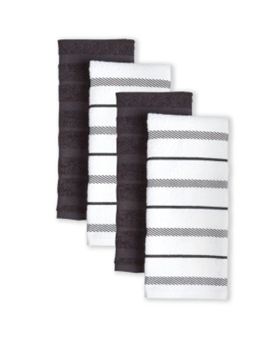 Kitchenaid Albany Kitchen Towel Set, Set Of 4 In Grey