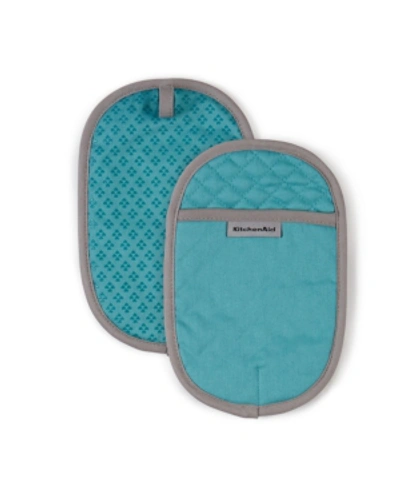 Kitchenaid Asteroid Pot Holders, Set Of 2 In Aqua