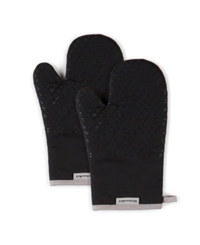 Kitchenaid Asteroid Oven Mitts, 7"x 12.5", Set Of 2 In Black