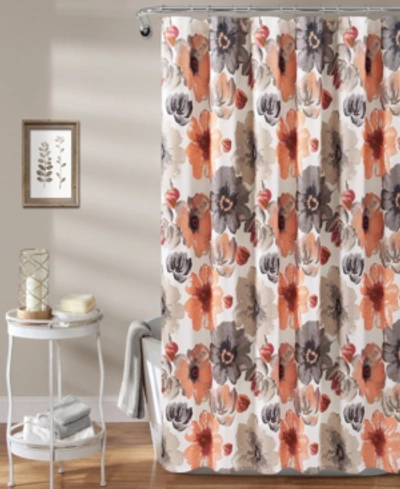 Lush Decor Leah Shower Curtain, 72" X 72" In Coral