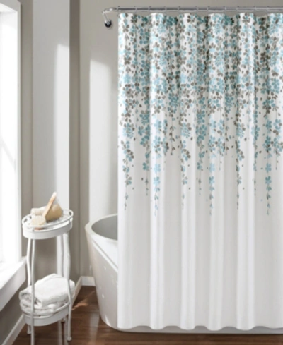 Lush Decor Weeping Flower Shower Curtain, 72" X 72" In Blue